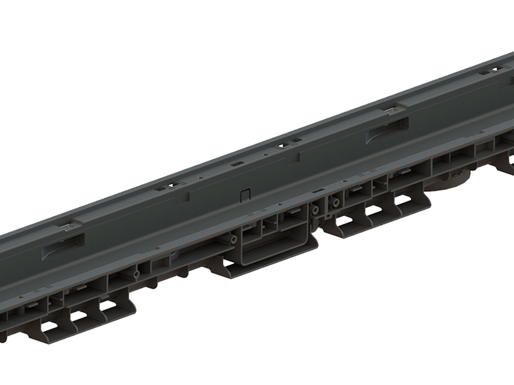 Rigola POLYMAX BASIC DN100 H55 cu gratar metalic zincat, clasa de sarcini pina la 3 tone (1000x145x55)
